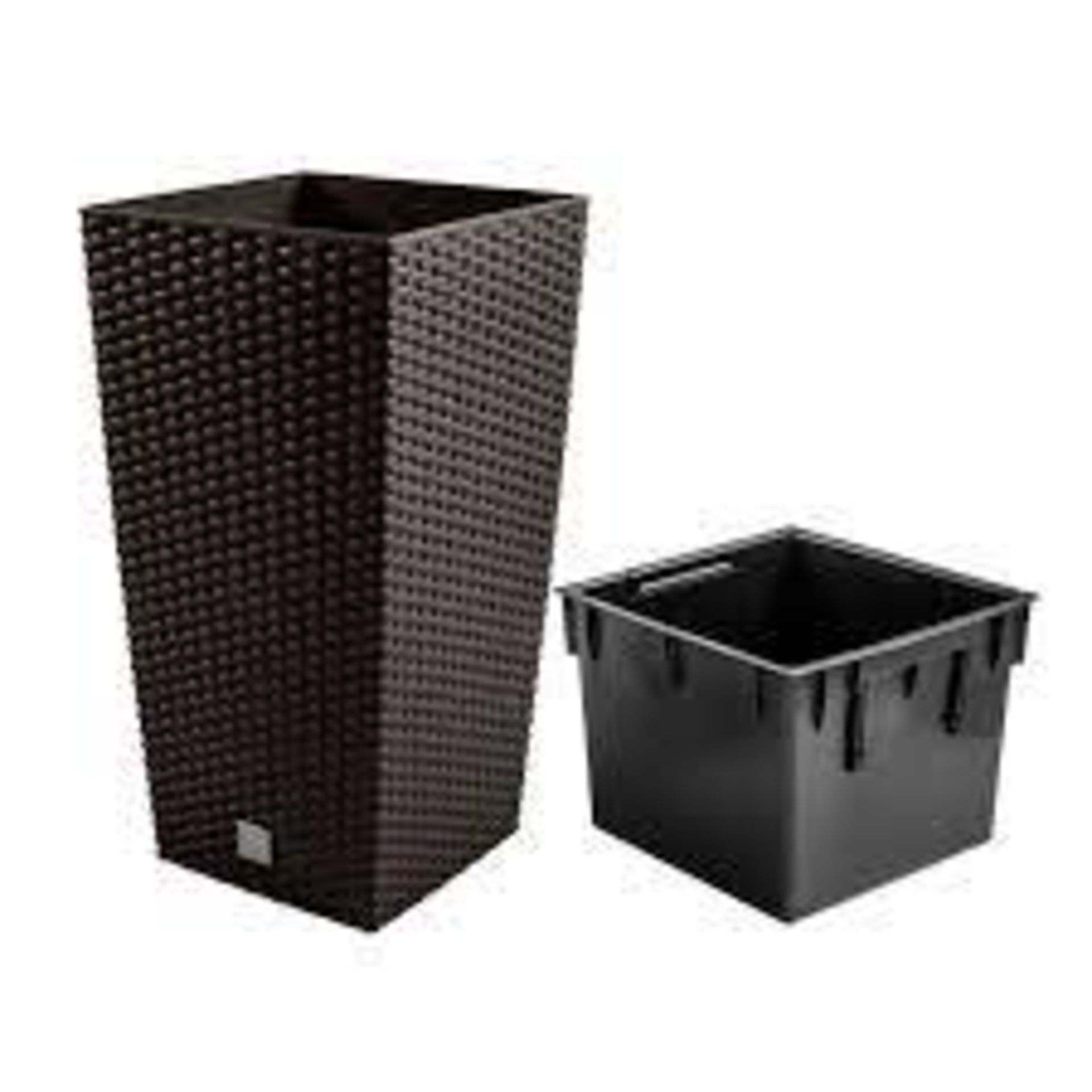 2X PROSPERPLAST DRTS265 RATO SQUARE RATAN PLANTERS COMBINED RRP £30.00 (AS SEEN IN WAYFAIR)Condition