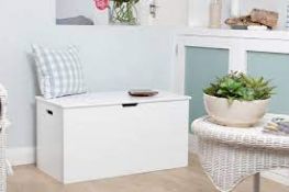 BOXED SEATON OTTOMAN STORAGE (WHITE) 22127W CT72 RRP £66.99 (AS SEEN IN WAYFAIR)Condition