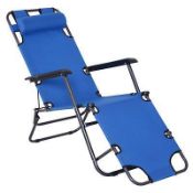 BOXED OUTSUNNY 84B-043BU LOUNGER OXFORD BLUE RRP £57.59 (AS SEEN IN WAYFAIR)Condition