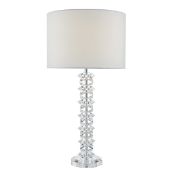 2X BOXED MINA TABLE LAMP CRYSTAL C/W WHITE FAUX SILK SHADE MIN4208 COMBINED RRP £150.00 (AS SEEN