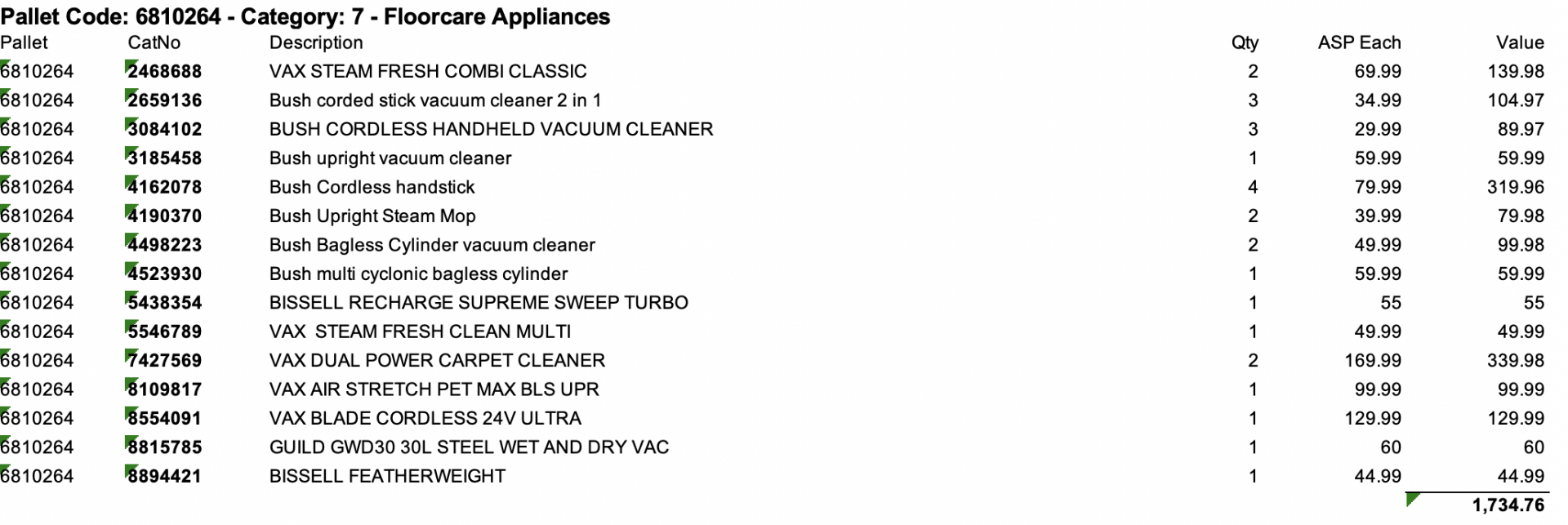 PALLET- X26 FLOORCARE APPLIANCES- TOTAL RRP-£1734.76 - Image 3 of 3