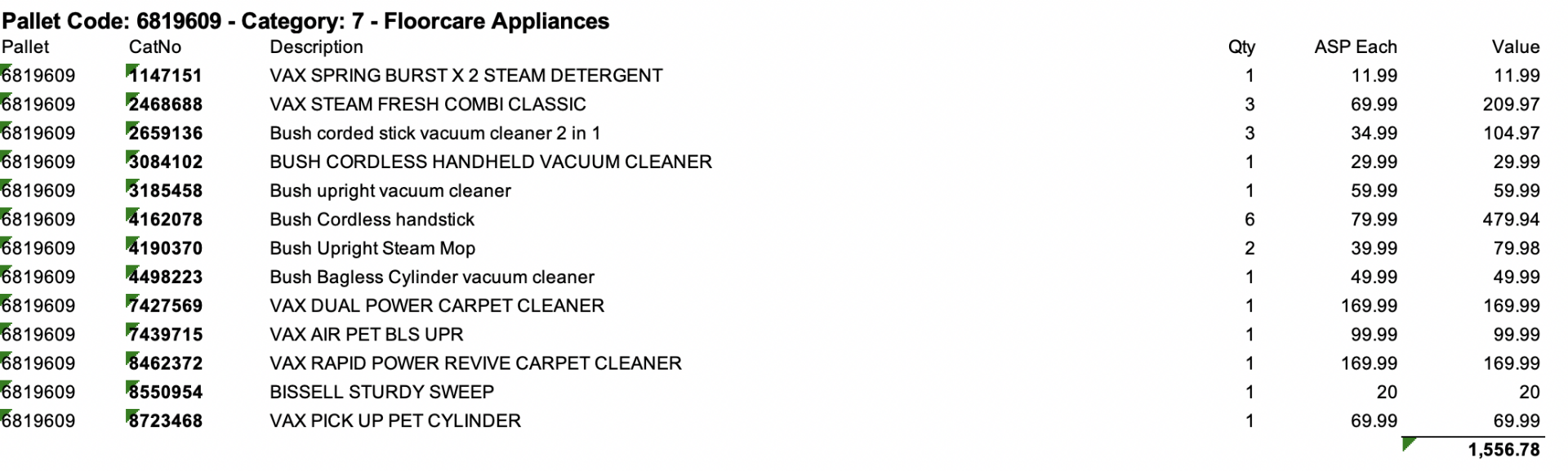 PALLET- X23 FLOORCARE APPLIANCES- TOTAL RRP-£1,556.78 - Image 3 of 3