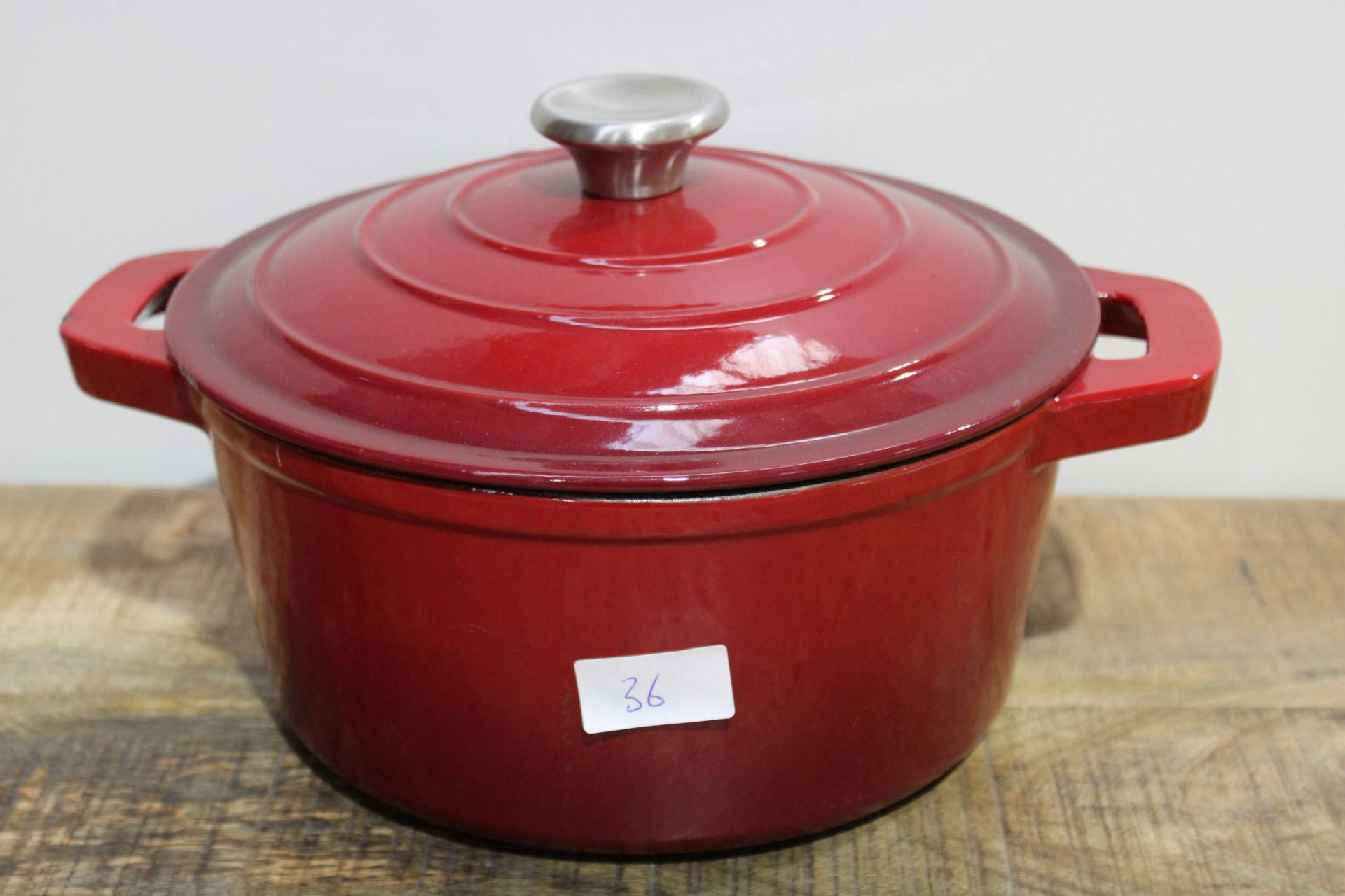 RED LIDDED CASSEROLE DISH Condition ReportAppraisal Available on Request- All Items are Unchecked/
