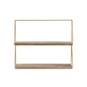 MH LONDON LUGO 2 TIER WALL SHELF - GOLD RRP £72 Condition ReportAppraisal Available on Request-