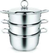 PENGUIN STAINLESS STEEL 3 TIER STEAMER RRP £36.99Condition ReportAppraisal Available on Request- All