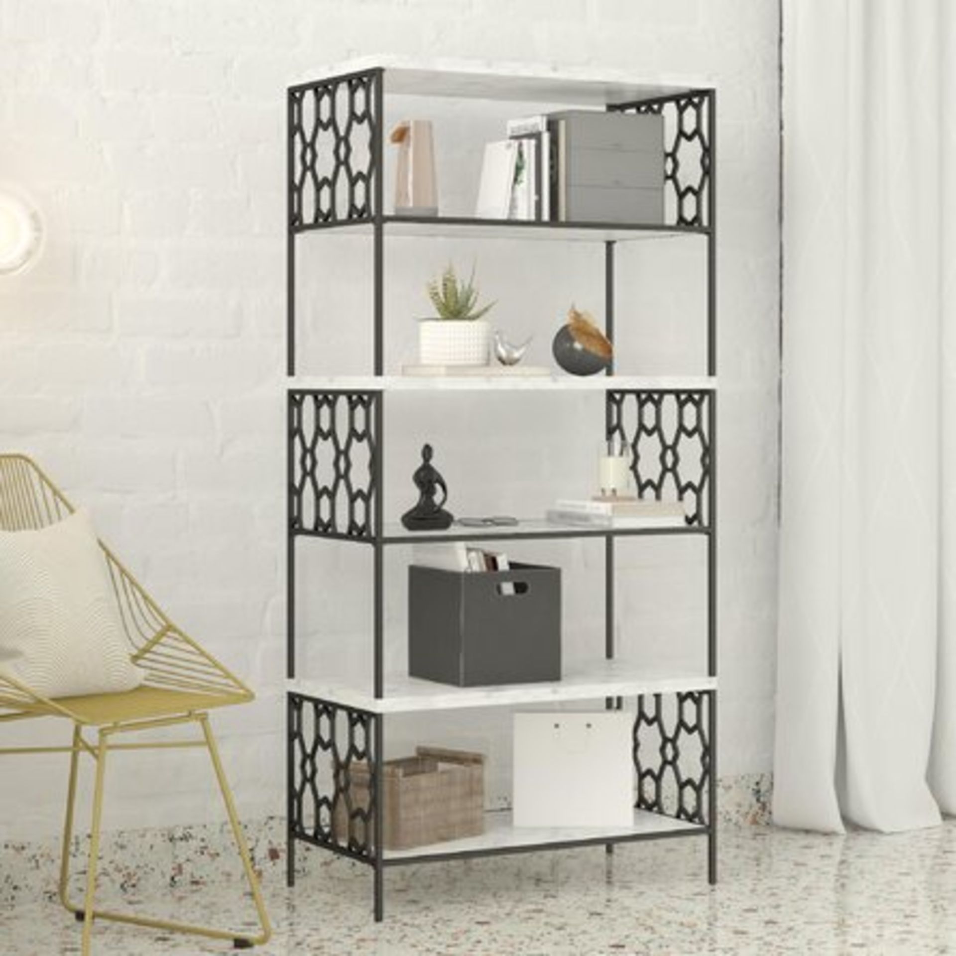 160Cm H x 75.4Cm W Steel Standard Bookcase BY COSMOPOLITAN LIVING RRP £349.99Condition