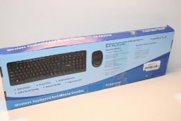 Combrite Wireless Keyboard And Mouse Set, Ergonomic 2.4Ghz Cordless, Slim Multi-Media Shortcut