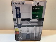 Acoqoos Hand Blender, 1000W Stick Blender 3 in 1 with 4 Blades, Immersion Hand Blender with Whisk,