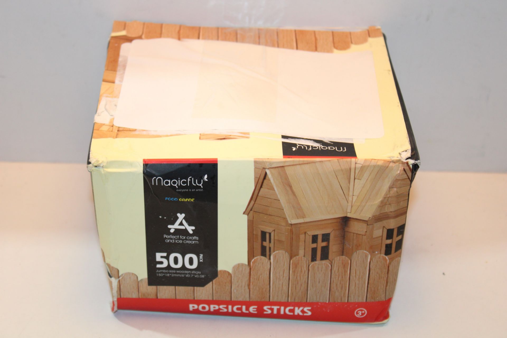 Magicfly 500pcs Big Lollipop Sticks, Popsicle Sticks Jumbo, Large Wooden Lolly Sticks Food Grade