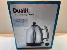 Dualit Lite Kettle - 1.5L Jug Kettle - Polished with Black Trim, High Gloss Finish - Fast Boiling