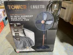 Tower T643000MB Cavaletto 16â€ Metal Pedestal Fan with 3 Speed Settings and Copper Motor, 50W, Rose