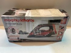 Morphy Richards 303250 Cordless Steam Iron easyCHARGE 360 Cord-Free, 2400 W, Red/Black Â£41.
