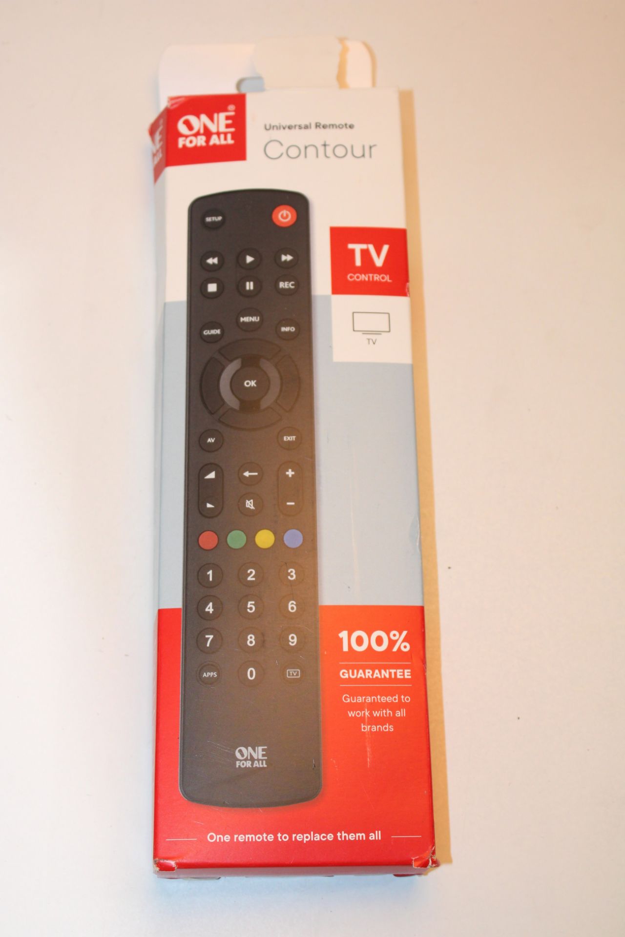 One For All Contour TV Universal Remote Control URC1210 â€“ Ideal replacement for all types of TVs -