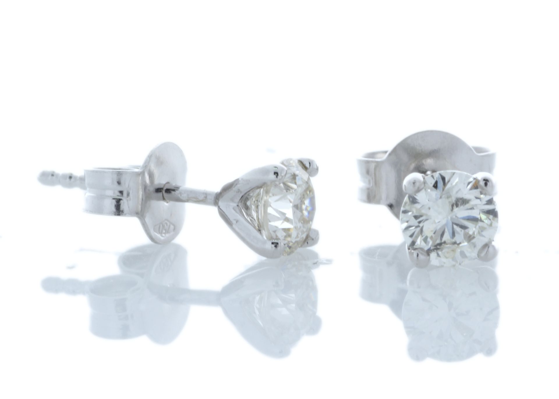 18ct White Gold Single Stone Wire Set Diamond Earring 0.80 Carats - Valued by GIE £14,590.00 - - Image 3 of 4