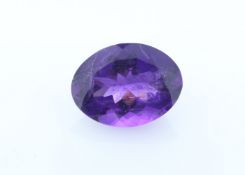 Loose Oval Amethyst 7.35 Carats - Valued by AGI £1,837.50 - Loose Oval Amethyst 7.35 Colour-