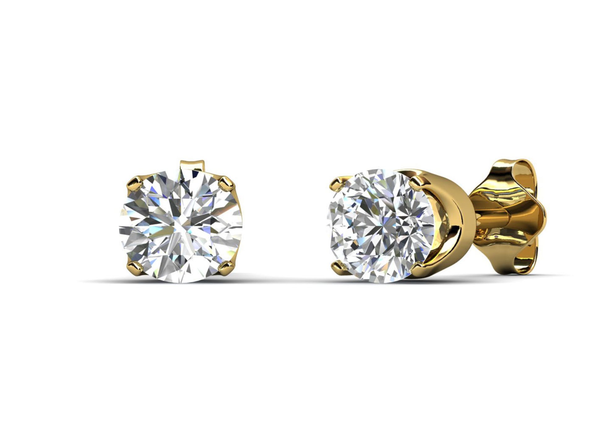 9ct Single Stone Four Claw Set Diamond Earring 0.20 Carats - Valued by AGI £900.00 - Two G colour - Image 3 of 5