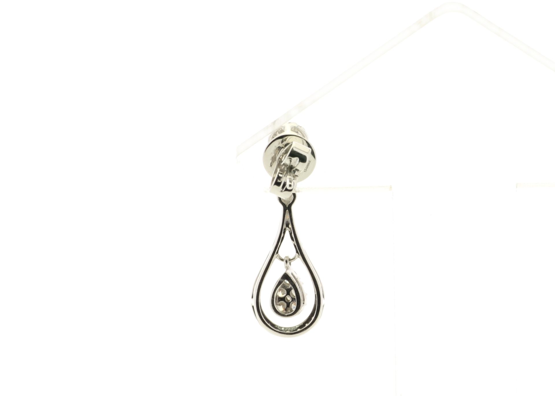 18ct White Gold Diamond Drop Earring 1.00 Carats - Valued by GIE £15,000.00 - 18ct White Gold - Image 3 of 3