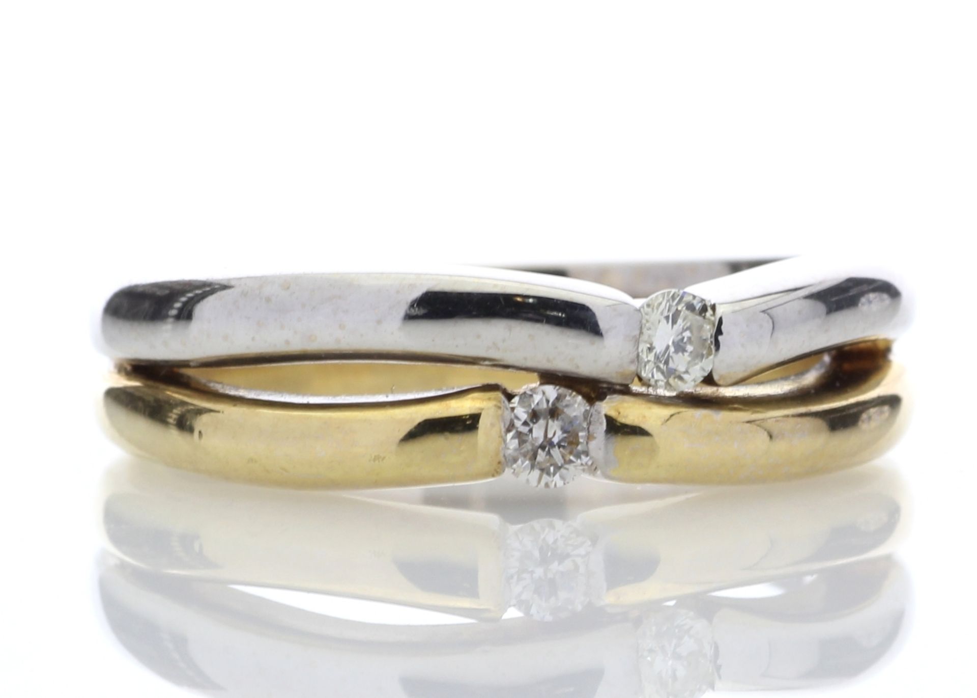 18ct Two Stone Rub Over Set Diamond Ring 0.15 Carats - Valued by AGI £2,580.00 - Two round brilliant - Image 4 of 4