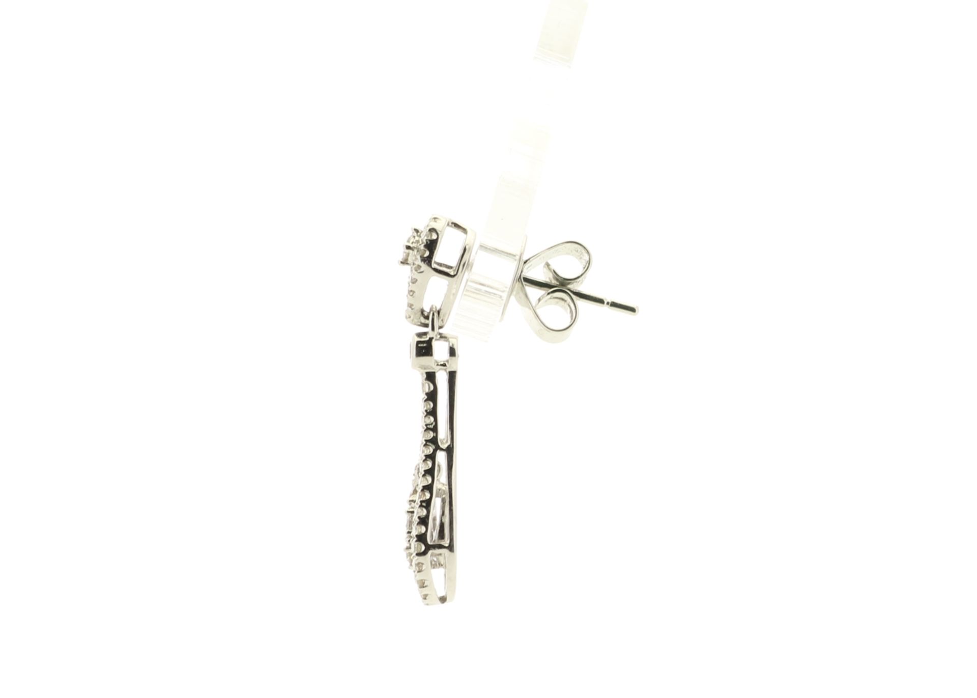 18ct White Gold Diamond Drop Earring 1.00 Carats - Valued by GIE £15,000.00 - 18ct White Gold - Image 2 of 3