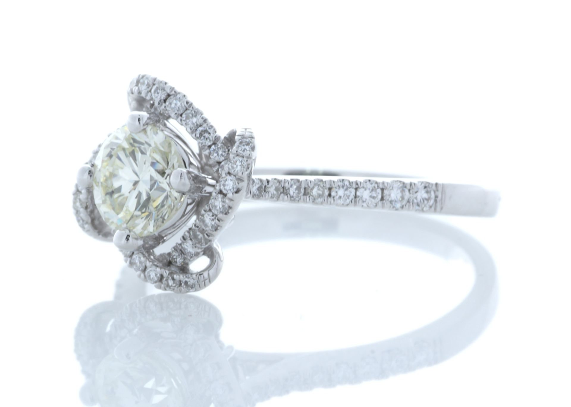 18ct White Gold Single Stone With Halo Setting Ring (0.70) 0.96 Carats - Valued by IDI £9,550.00 - - Image 2 of 5