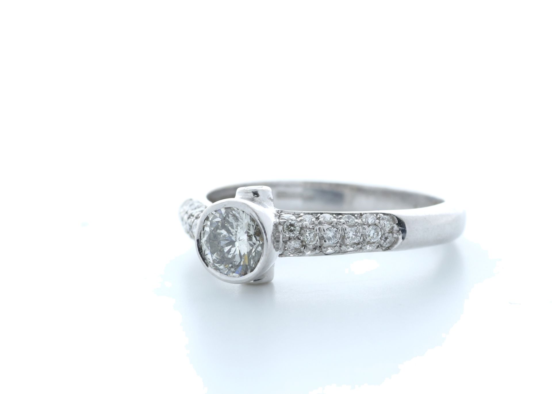 18ct White Gold Rubover Set Diamond Ring 0.70 (0.56) Carats - Valued by IDI £7,250.00 - 18ct White - Image 2 of 5