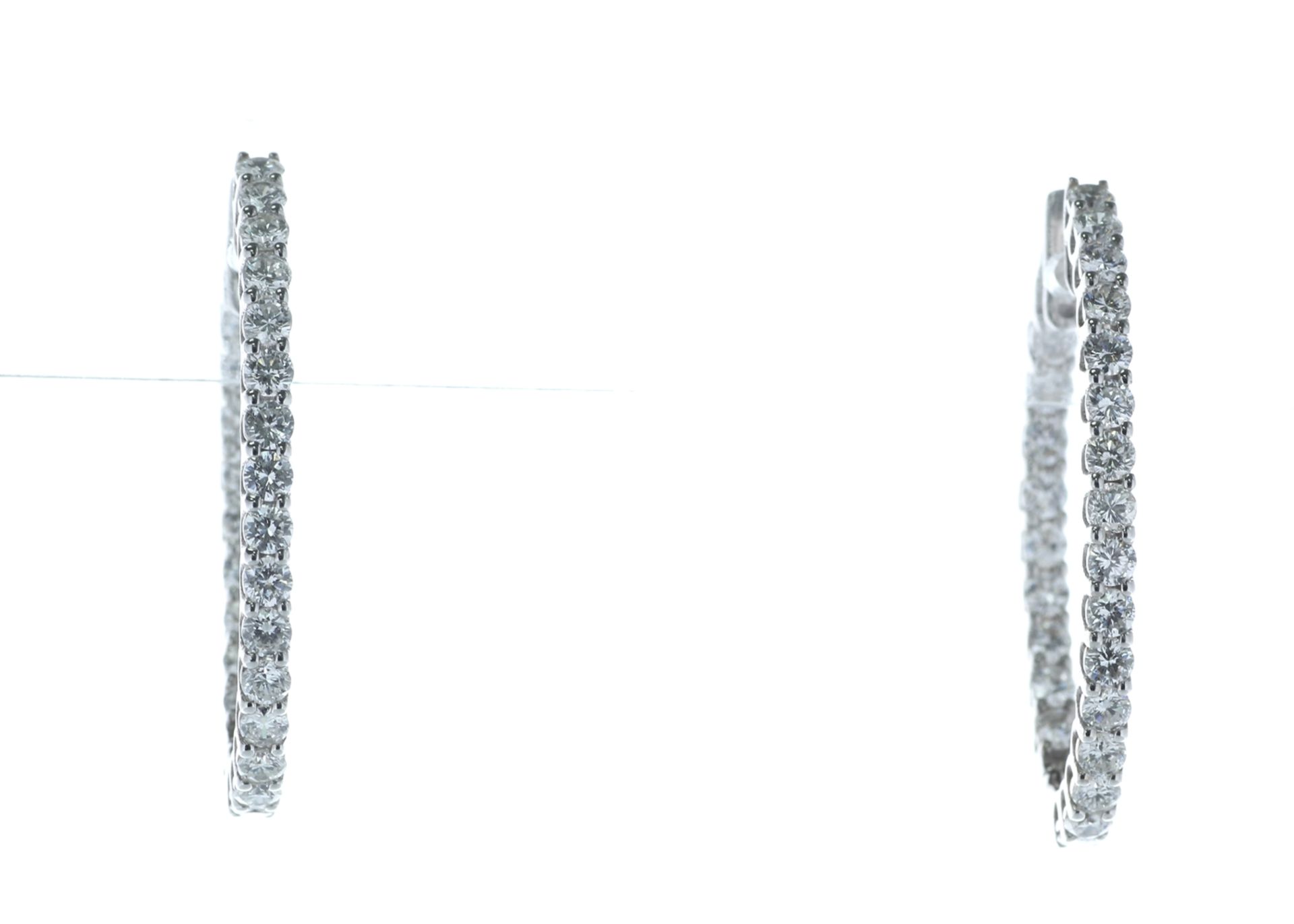 18ct White Gold Diamond Hoop Earrings 2.23 Carats - Valued by IDI £10,500.00 - 18ct White Gold