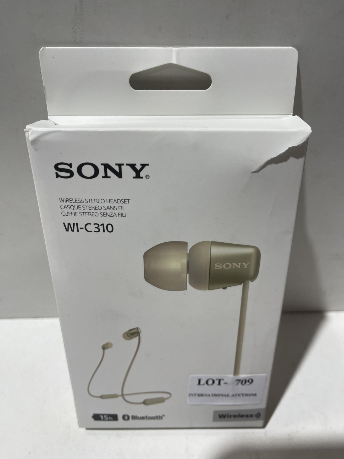Sony WI-C310 Bluetooth Wireless In-Ear Headphones with Mic, up to 15h battery life, Gold Â£26.