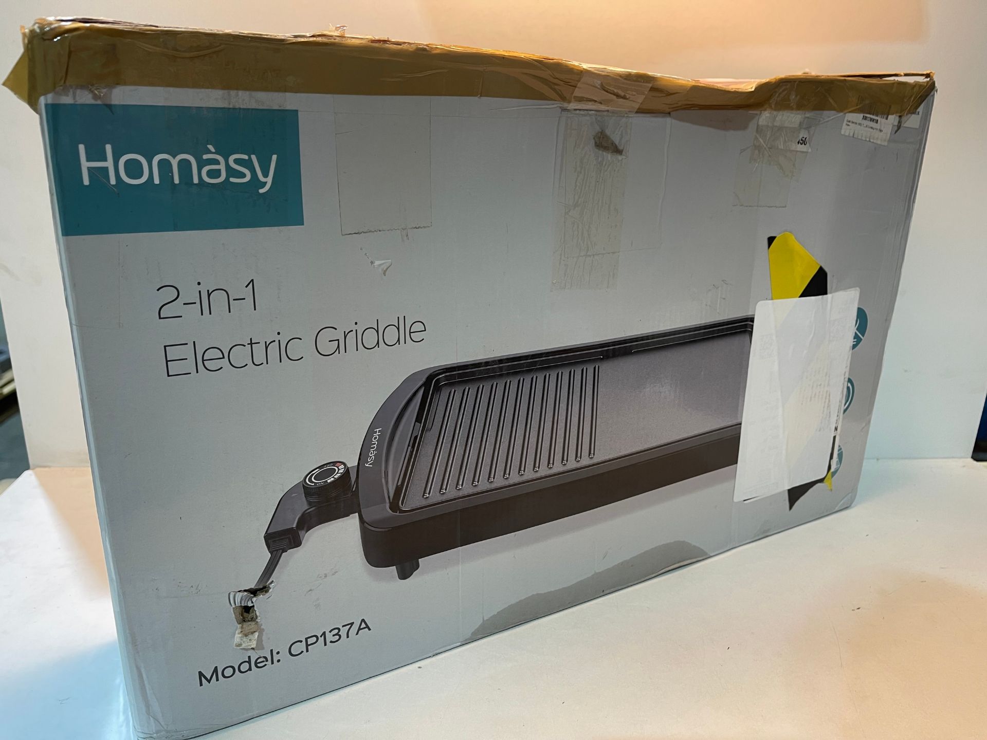 Homasy Electric Griddle, Indoor Pancake Griddle with Non-Stick Coating, 2-in-1 Hot Plate (Flat & - Image 2 of 2