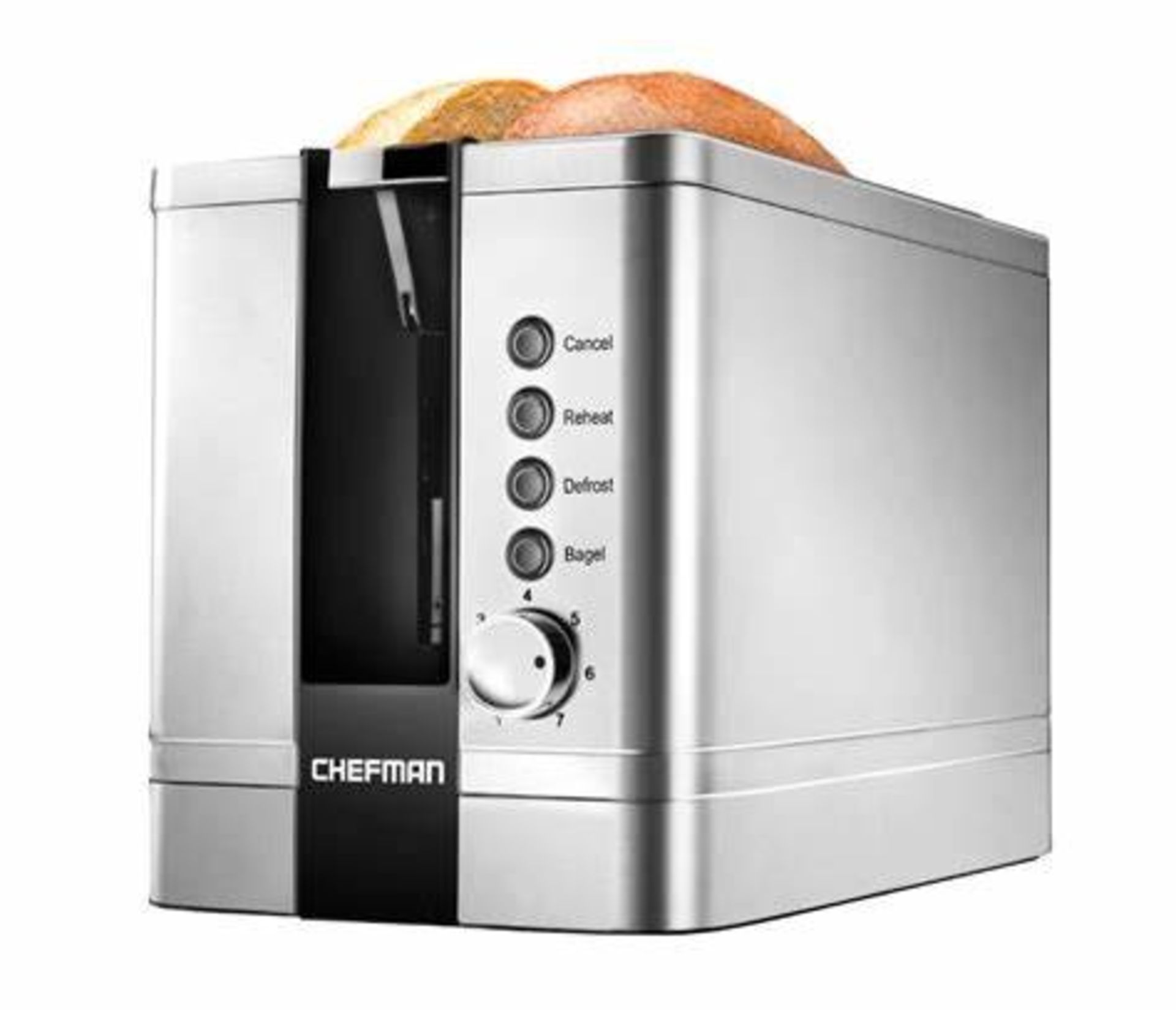 Chefman 2-slice, Pop-up, Stainless Steel Toaster w, 7 Shade Settings, Extra-Wide Slots for