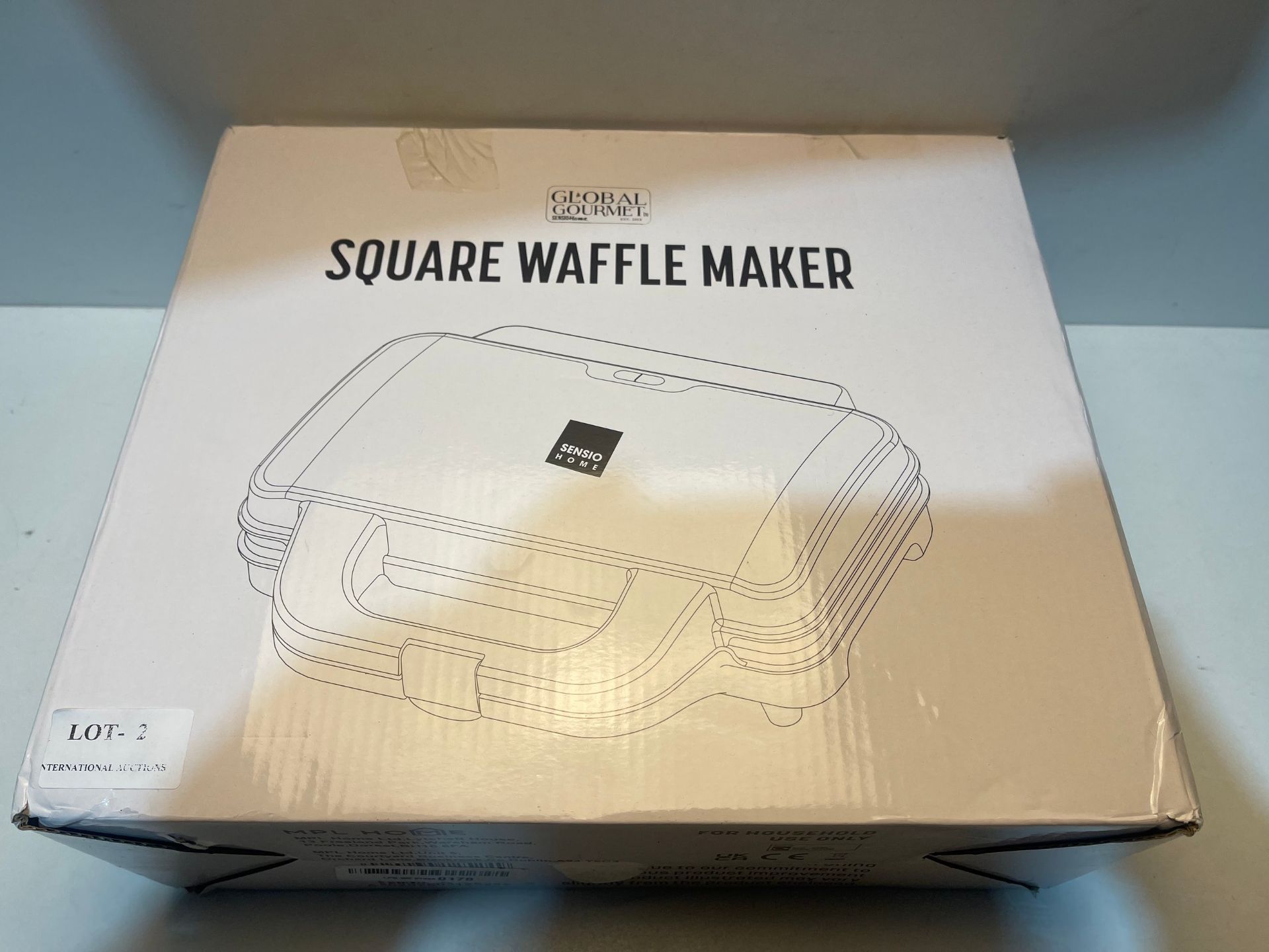 Global Gourmet by Sensiohome Square Waffle Maker Iron Machine 1000W I Electric I Non-Stick Coating - Image 2 of 2