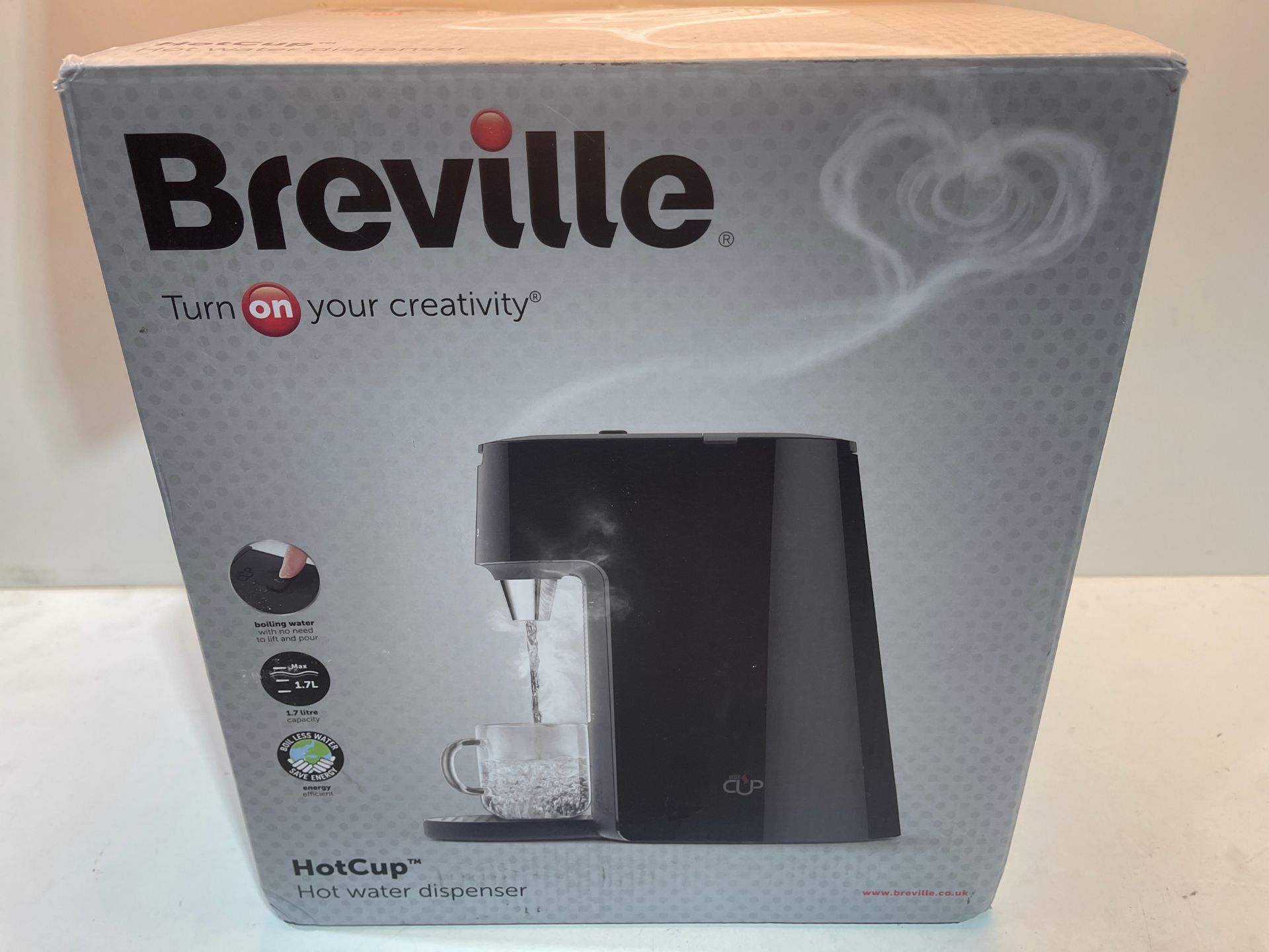Breville VKT124 HotCup Hot Water Dispenser, 3 KW Fast Boil, Adjustable Cup Height, 1.7 Litres, Gloss - Image 2 of 2