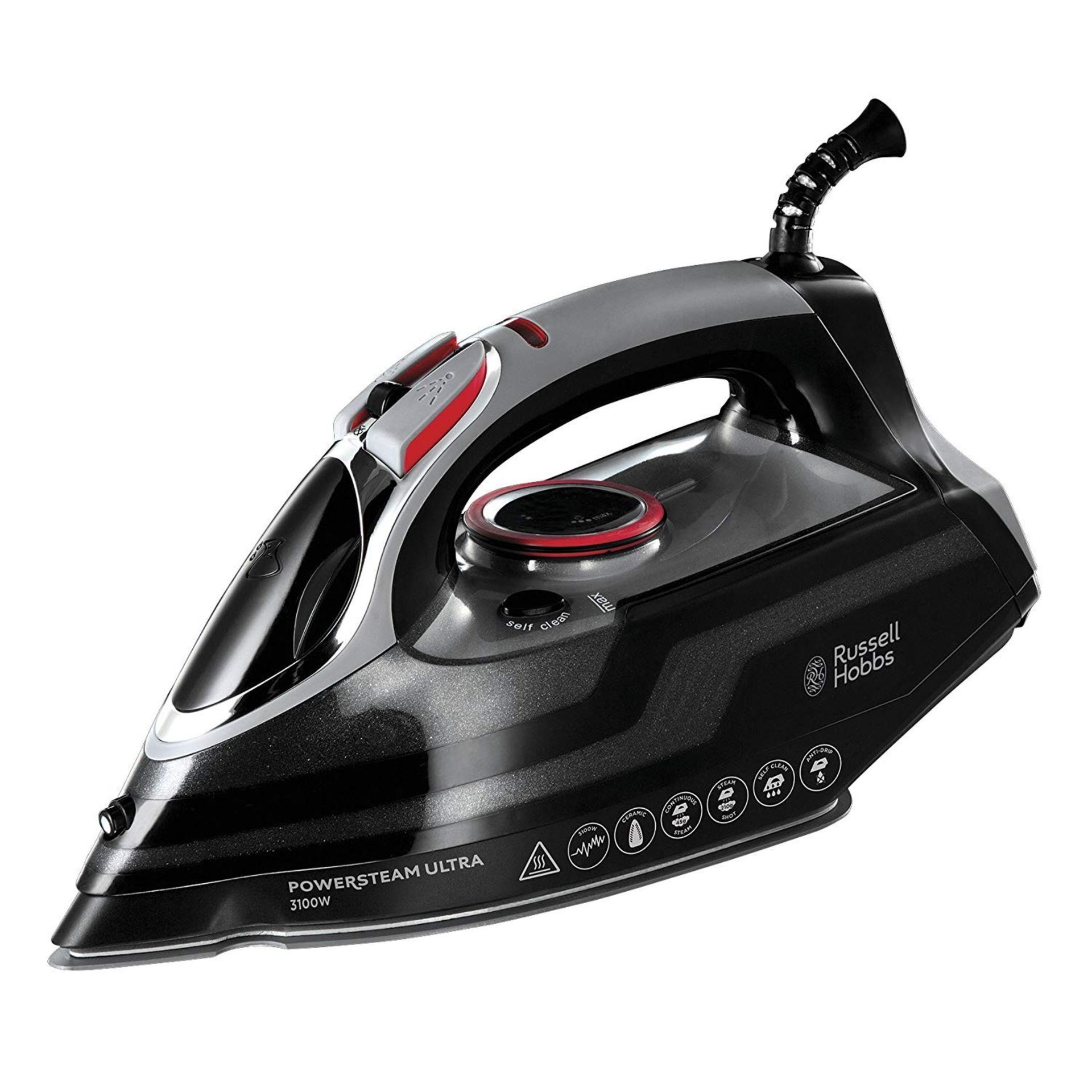 Russell Hobbs Powersteam Ultra 3100 W Vertical Steam Iron 20630 - Black and Grey Â£49.99Condition