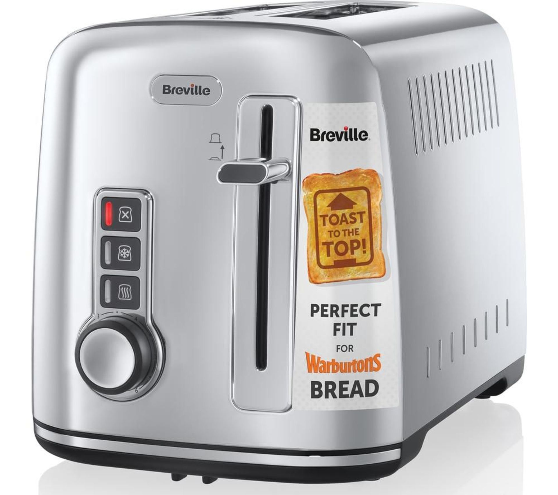 Breville 2-Slice Toaster the Perfect Fit for Warburtons with High Lift, Polished Stainless Steel [