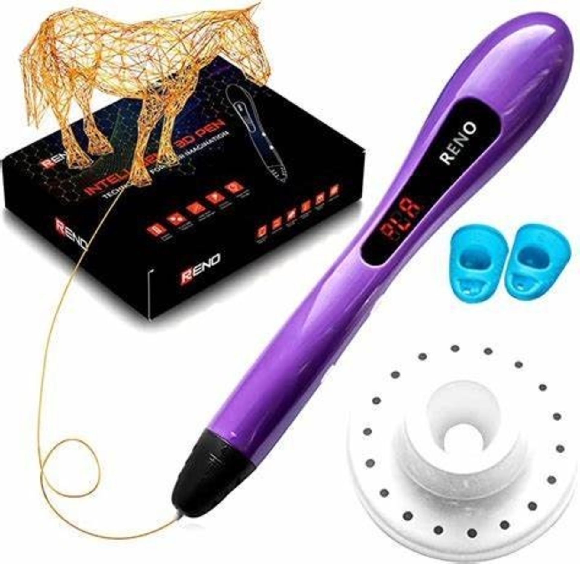 RENO Improved 3D Pen,3D Printing Pen, 3D pens for Kids with Speed Control,Auto Temperature Adaption,