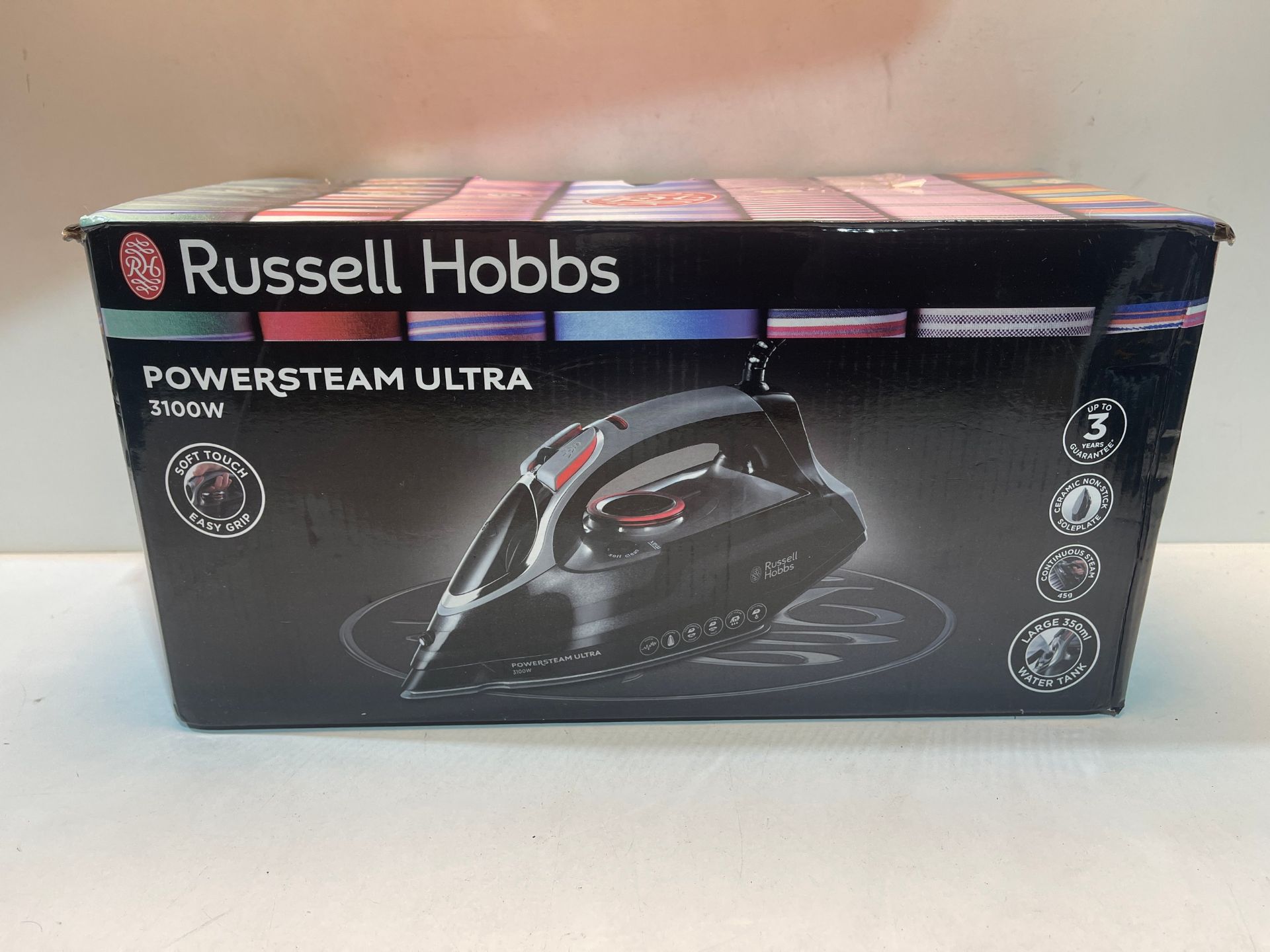 Russell Hobbs Powersteam Ultra 3100 W Vertical Steam Iron 20630 - Black and Grey Â£49.99Condition - Image 2 of 2