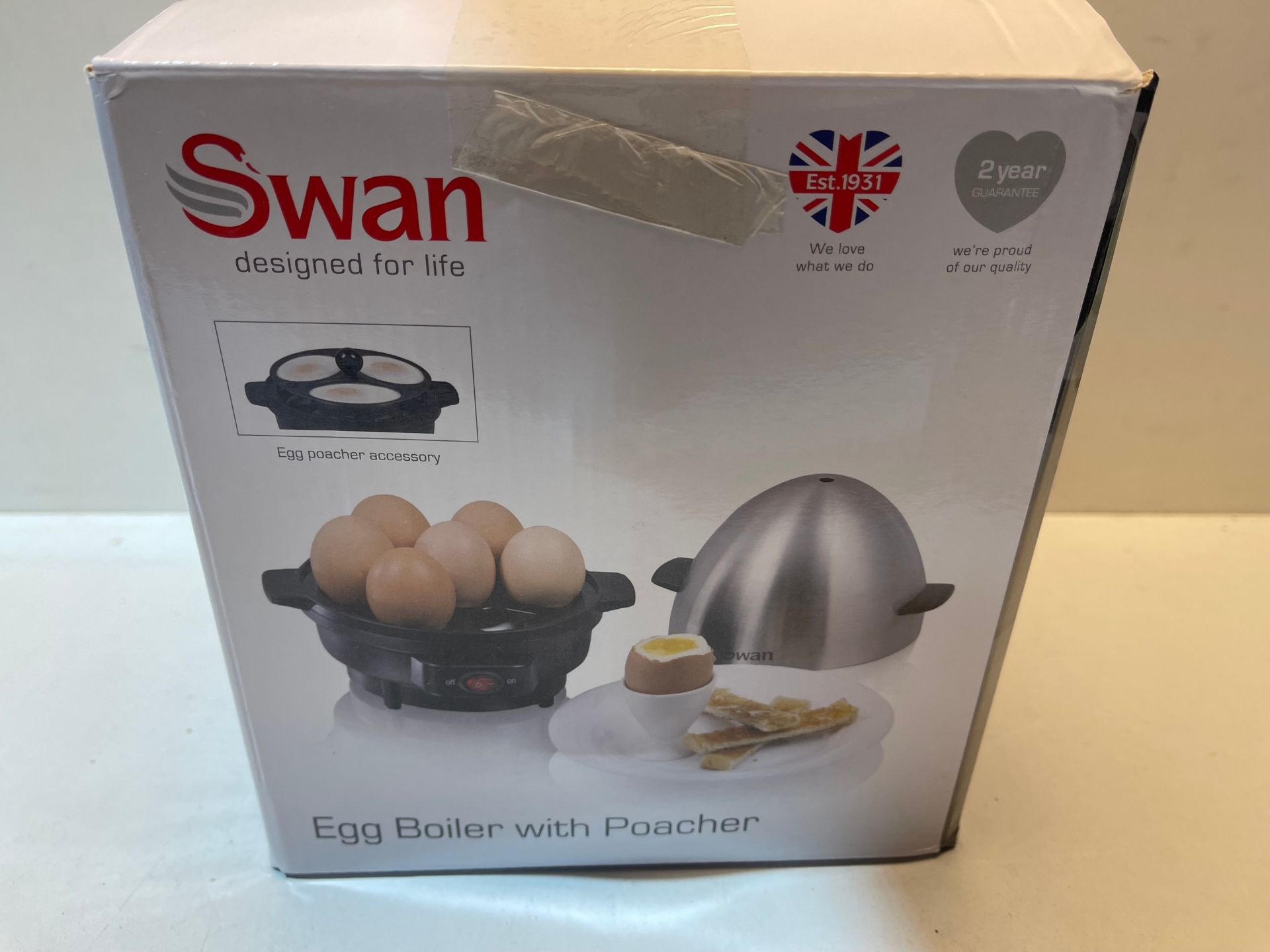 Swan SF21020N 7 Egg Boiler and Poacher, Featuring 3 Cook Settings, 350w, Black/Stainless Steel Â£ - Image 2 of 2