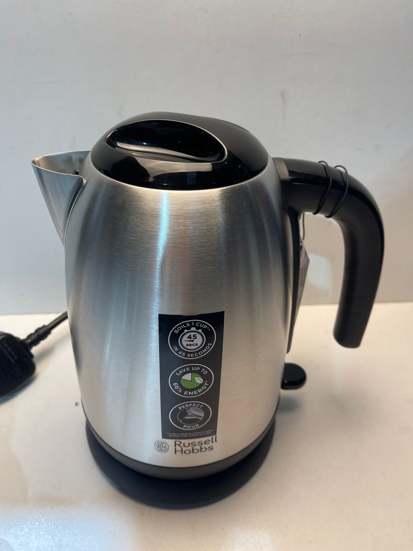 Russell Hobbs 23910 Adventure Brushed Stainless Steel Electric Kettle, Open Handle, 3000 W, 1.7