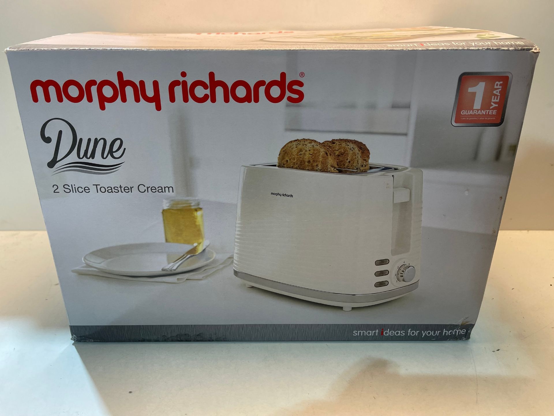 Morphy Richards 220027 Dune 2 Slice Toaster Defrost and Re-Heat Settings, Plastic, 850 W, Cream Â£