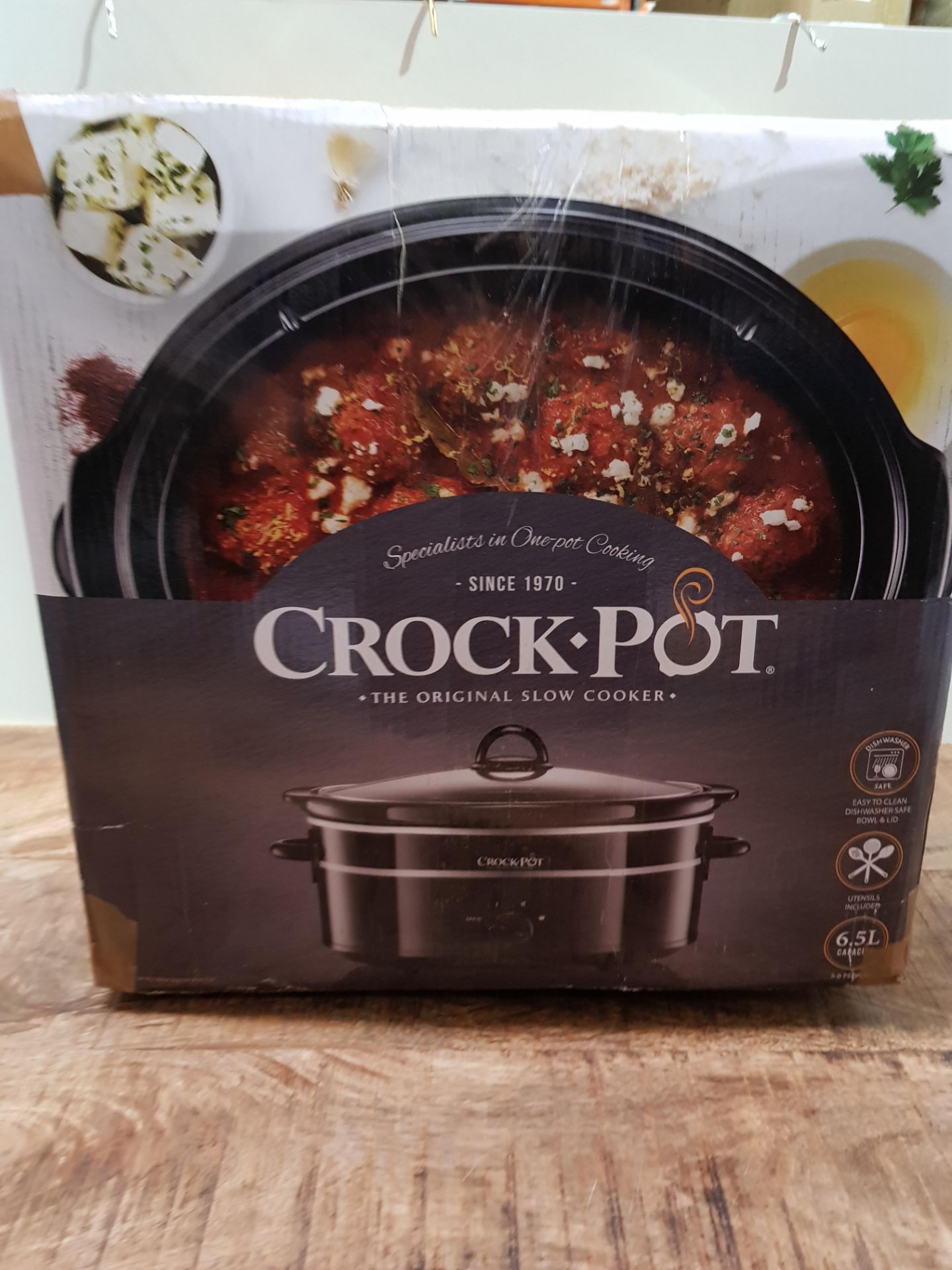 Crock-Pot Slow Cooker | Removable Easy-Clean Ceramic Bowl | 6.5 L (8+ People) | Black | 300 W [