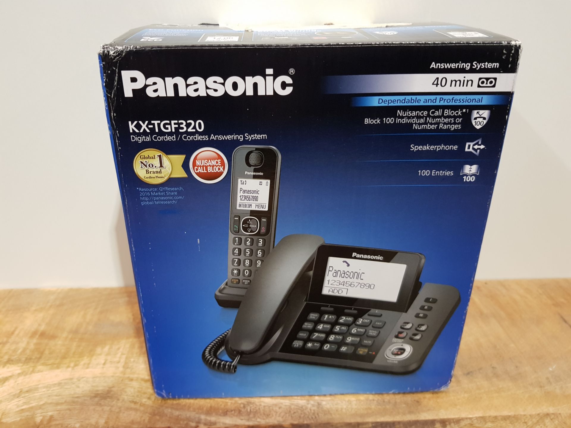 Panasonic KX-TGF320 Corded and Cordless Home office Telephone Kit with Answerphone and Nuisance Call