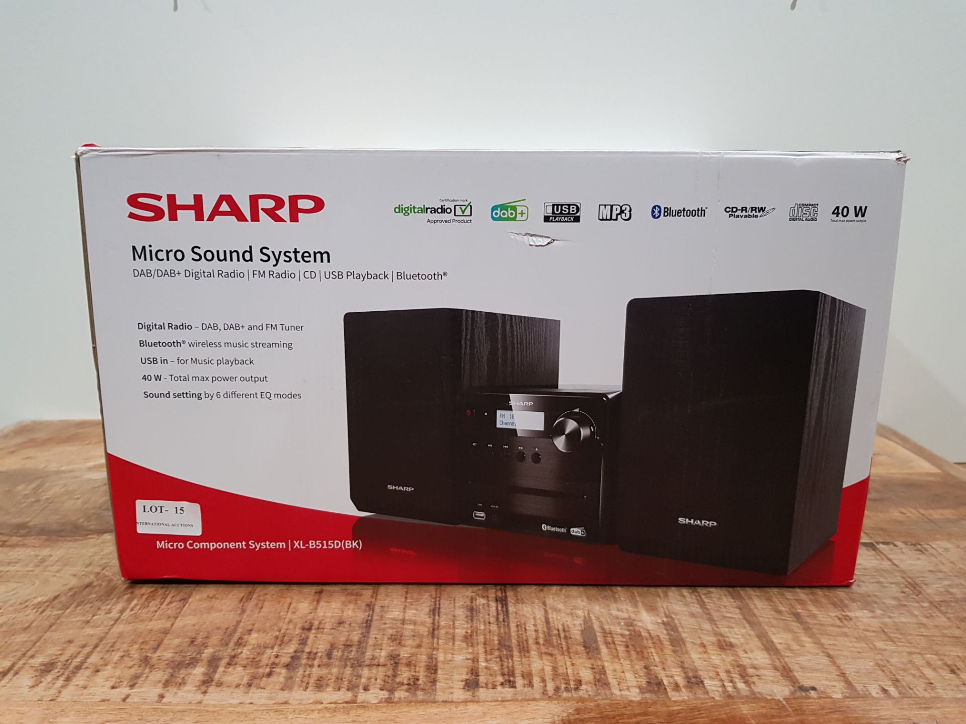 SHARP XL-B515D(BK) Micro Sound System 40W with DAB+ Digital & FM Radio, Bluetooth, USB, Aux & CD