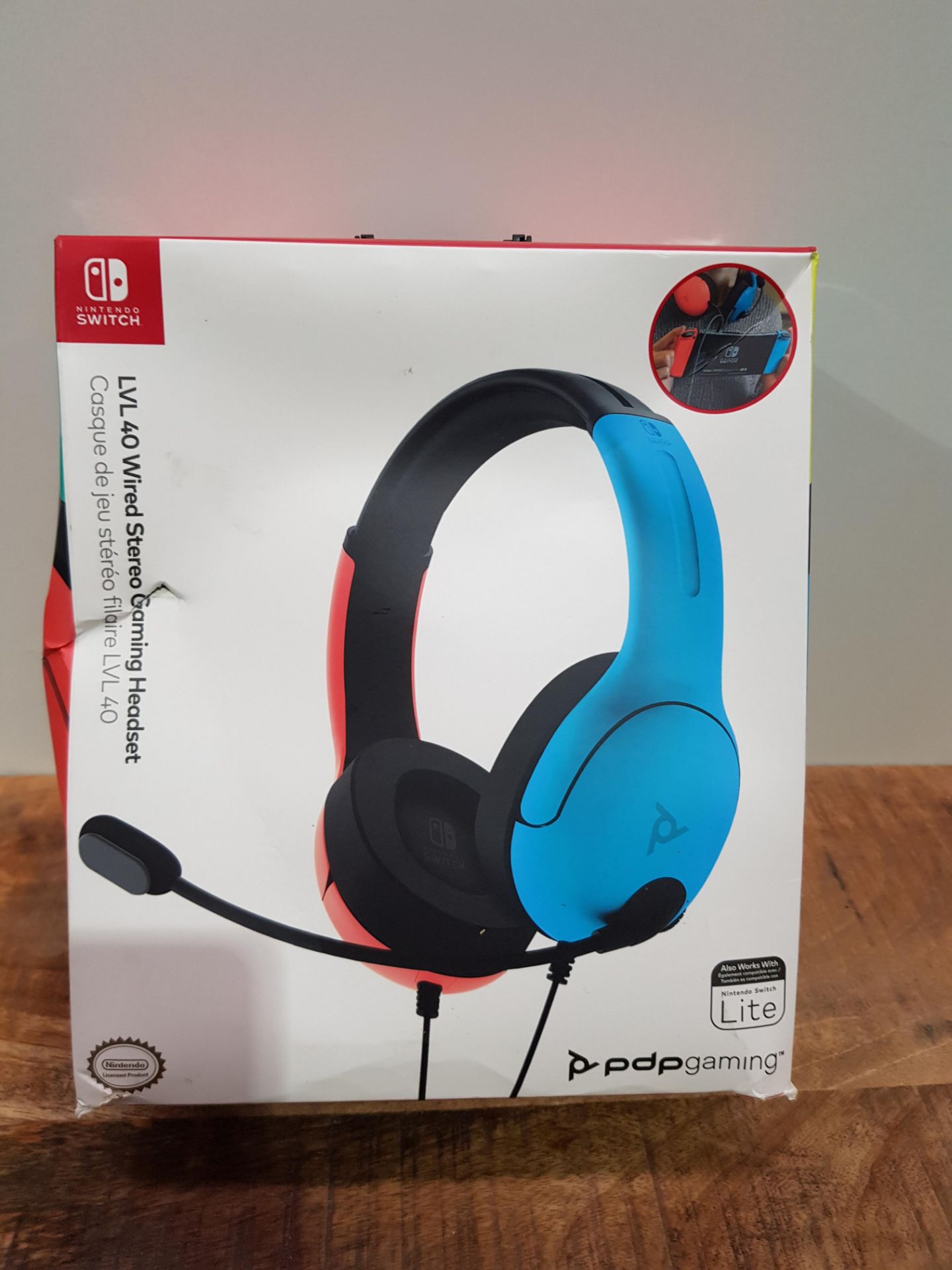 PDP LVL40 Wired Stereo Headset for NS -Joycon Blue/Red Â£21.74Condition ReportAppraisal Available on