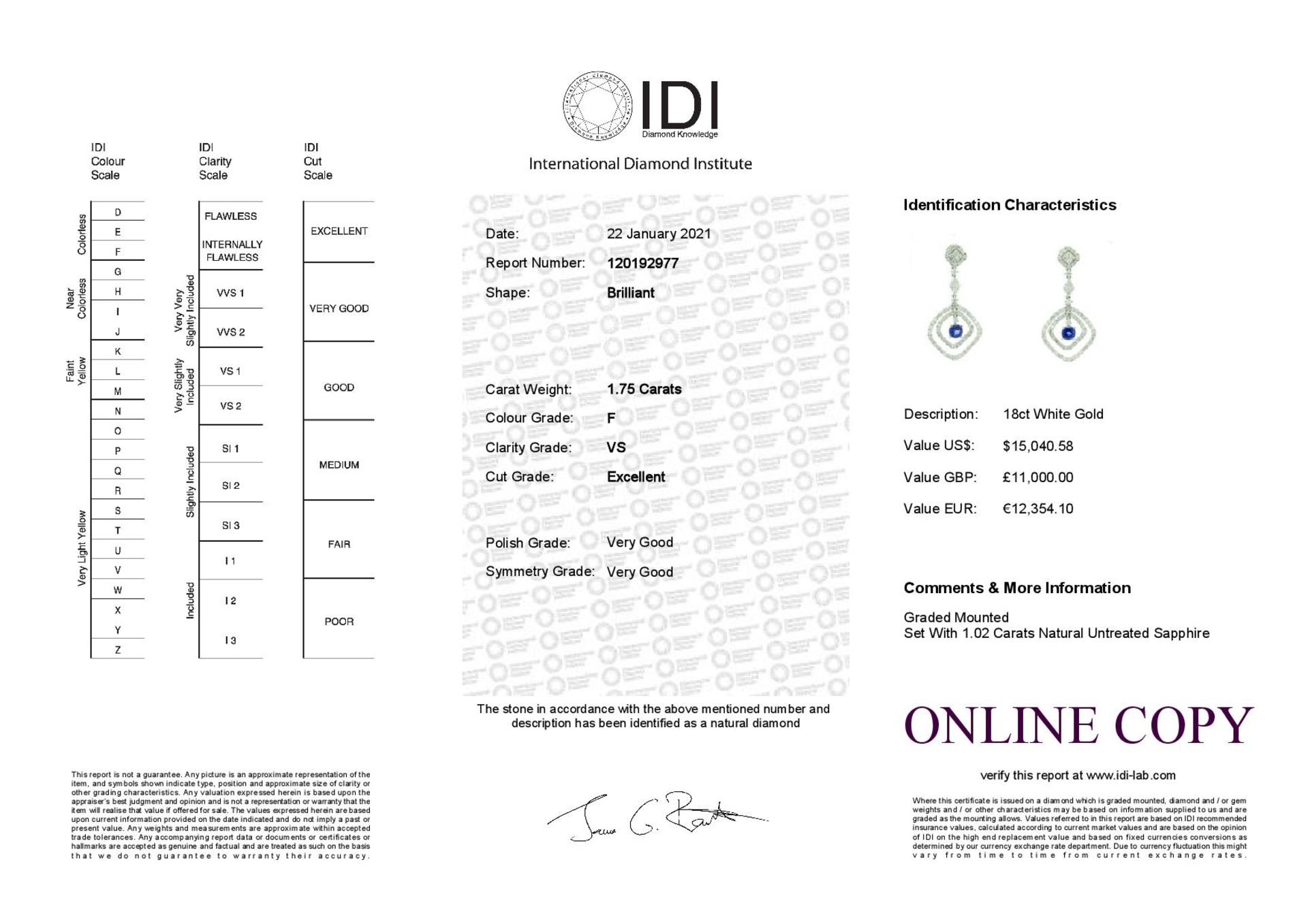 9ct Yellow Gold Single Stone Prong Set Diamond Pendant 0.33 Carats - Valued by GIE £2,945.00 - 9ct - Image 5 of 5