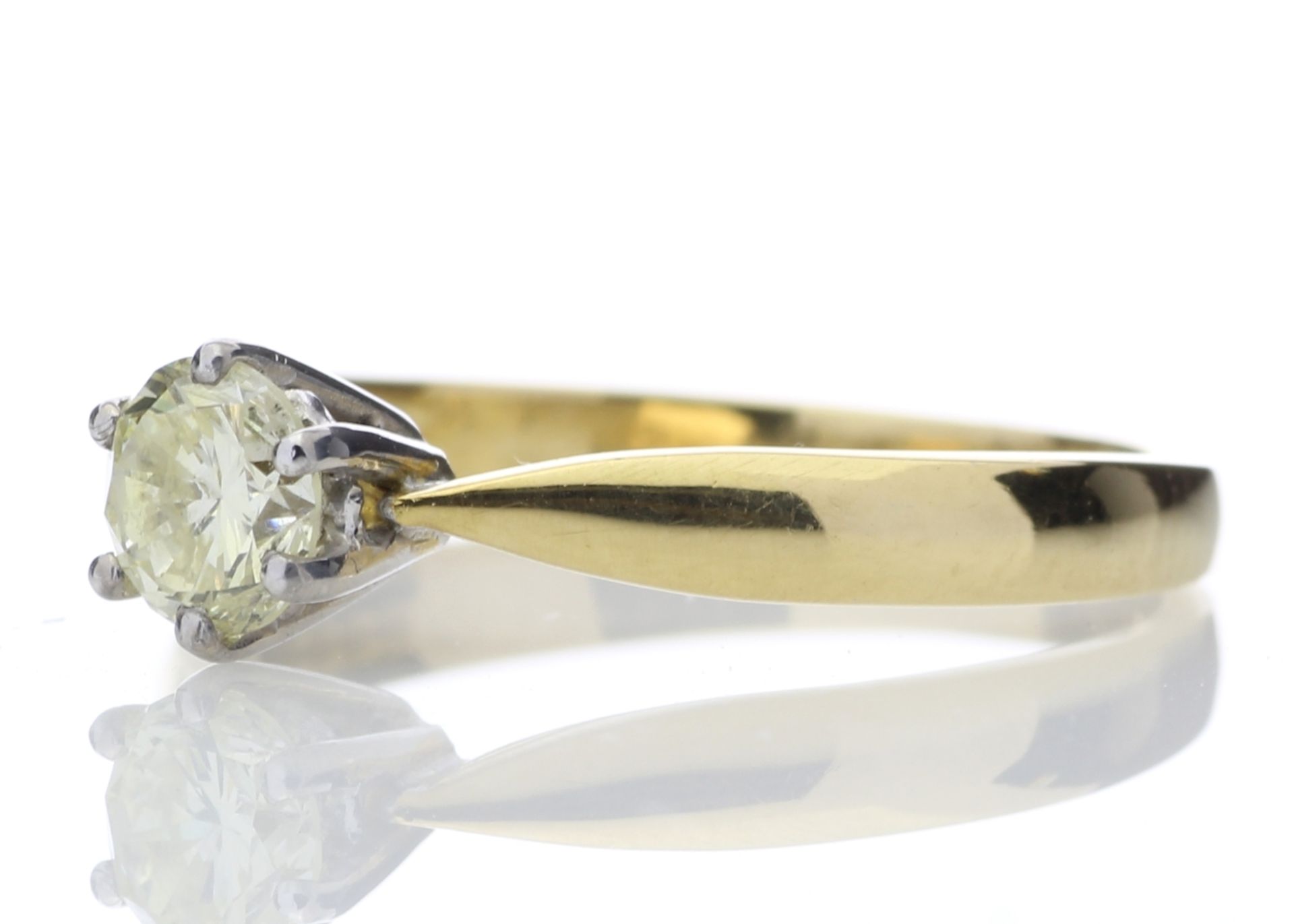 18ct Single Stone Fancy Vivid Yellow Claw Set Diamond Ring 0.56 Carats - Valued by AGI £2,461.00 - A - Image 2 of 5