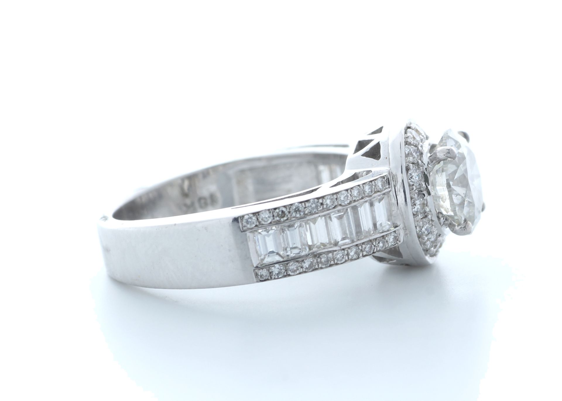 18ct White Gold Single Stone With Halo Setting Ring 2.62 (1.22) Carats - Valued by IDI £26,000. - Image 4 of 5