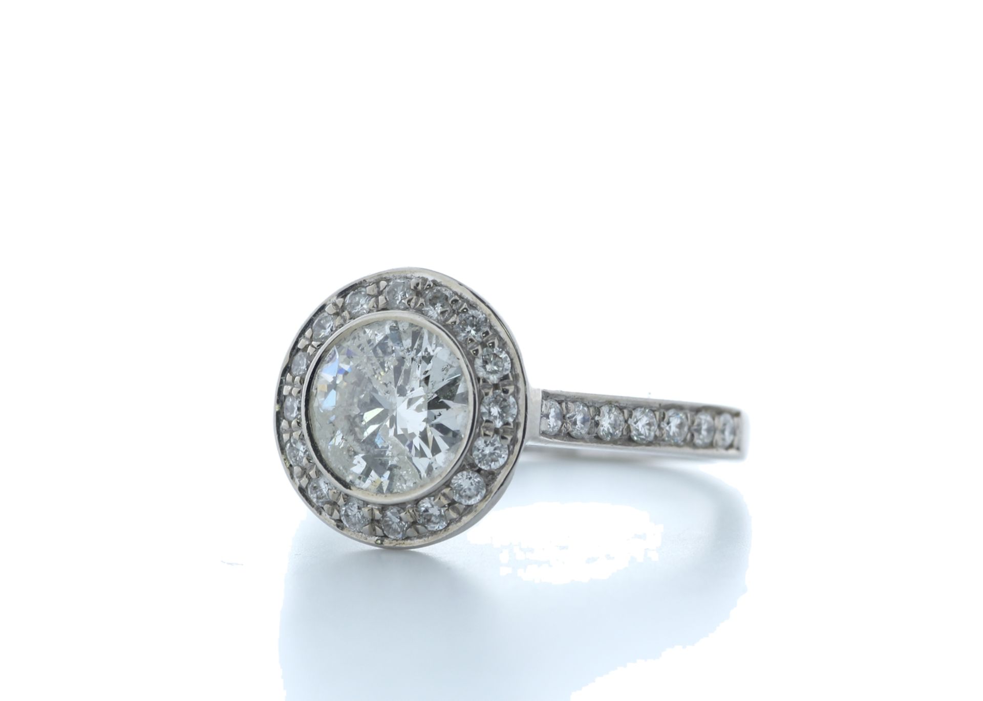 18ct White Gold Single Stone With Halo Setting Ring 2.00 (1.50) Carats - Valued by IDI £21,000. - Image 2 of 5