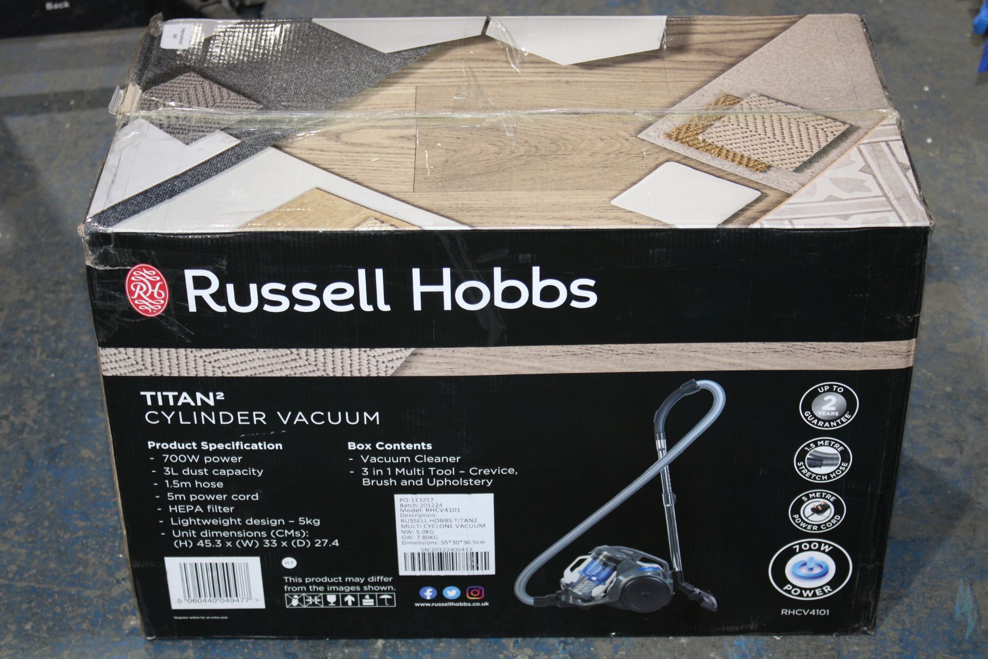 BOXED RUSSELL HOBBS TITAN 2 CYLINDER VACUUM RRP £59.99Condition ReportAppraisal Available on