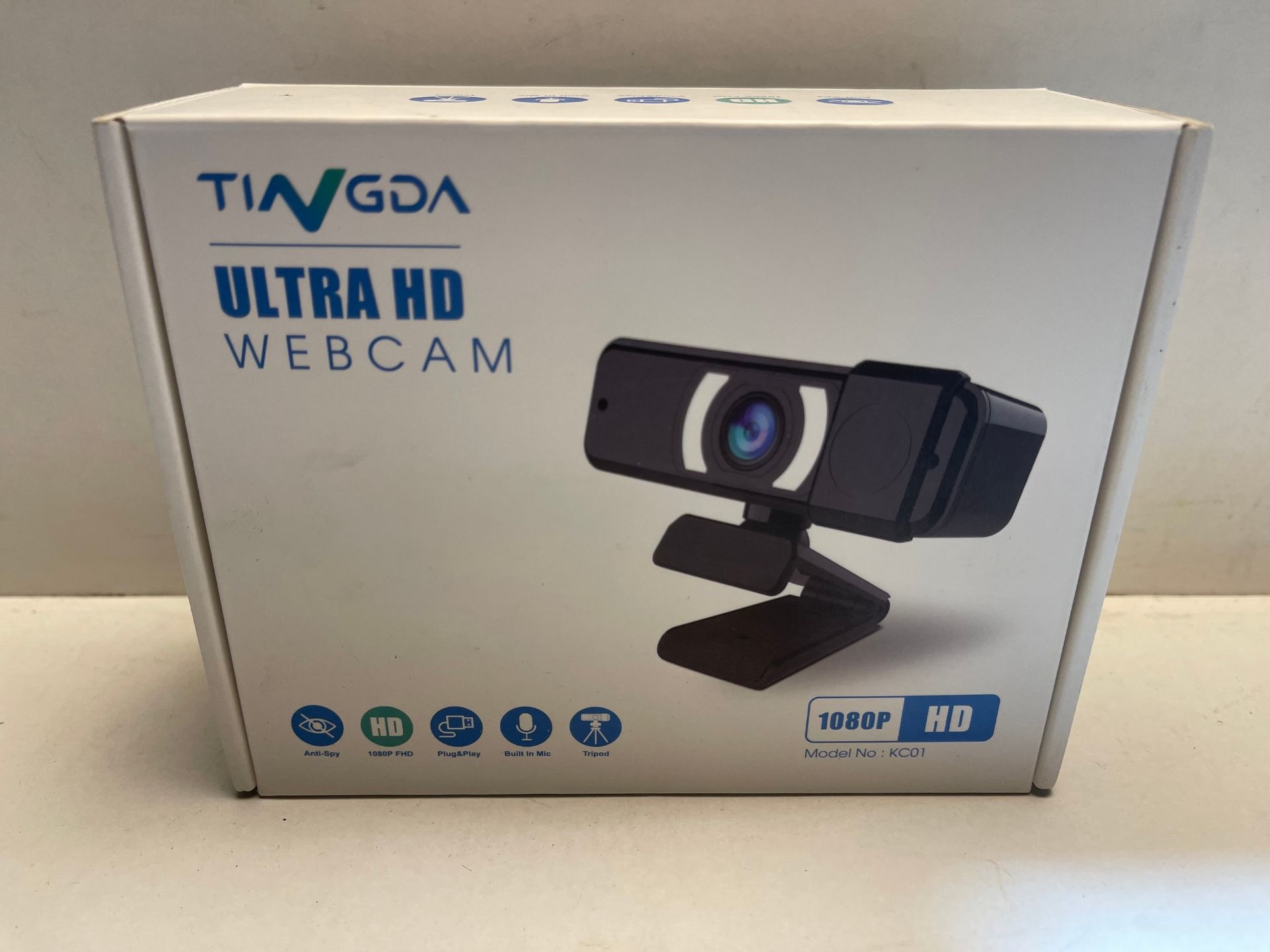 TINGDA Webcam with Microphone, 1080P HD Camera Built in Adjustable Ring Light and Privacy Cover