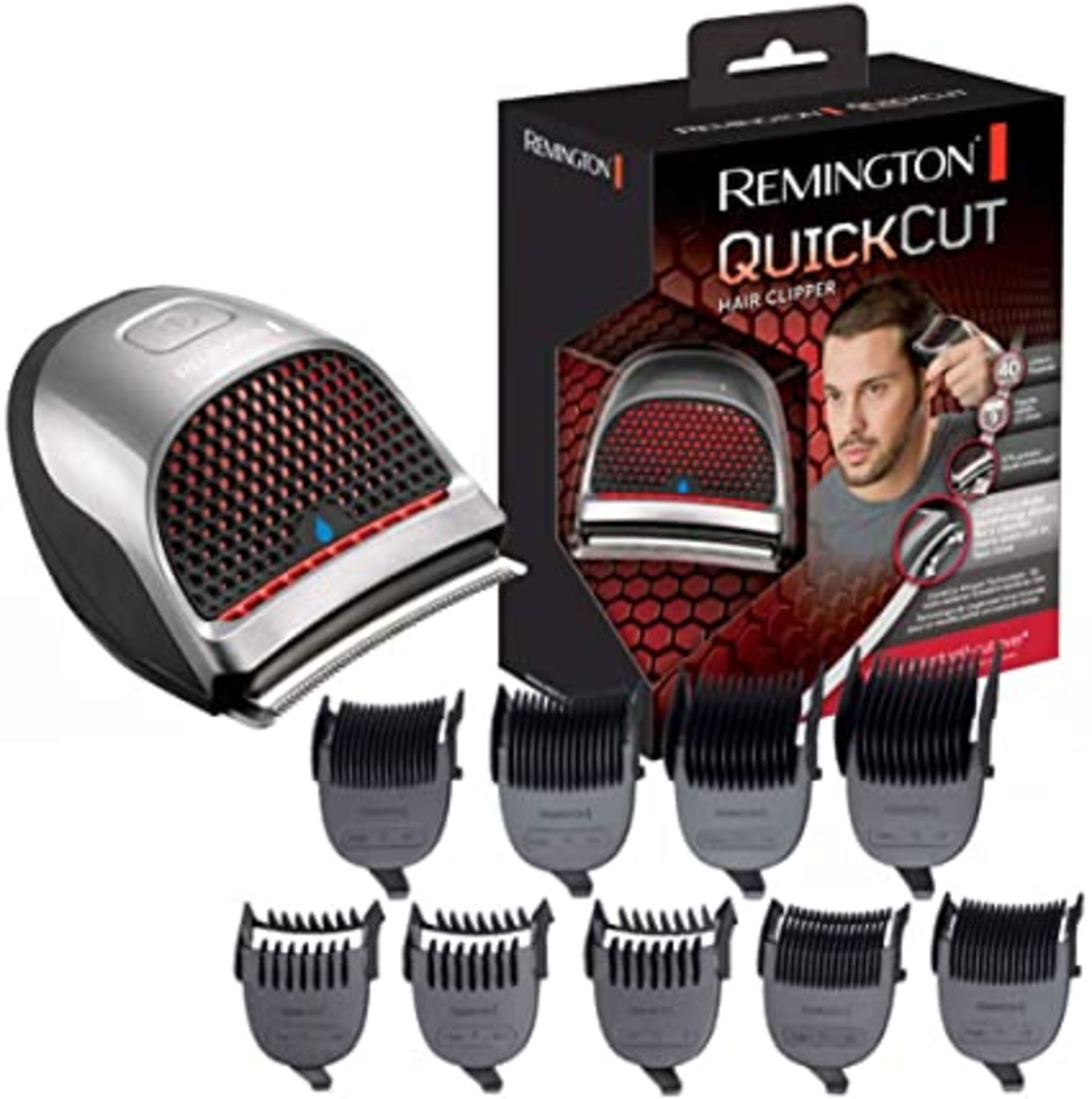 Brand New Remington Quick Cut Hair Clippers with 9 Comb Lengths Curved