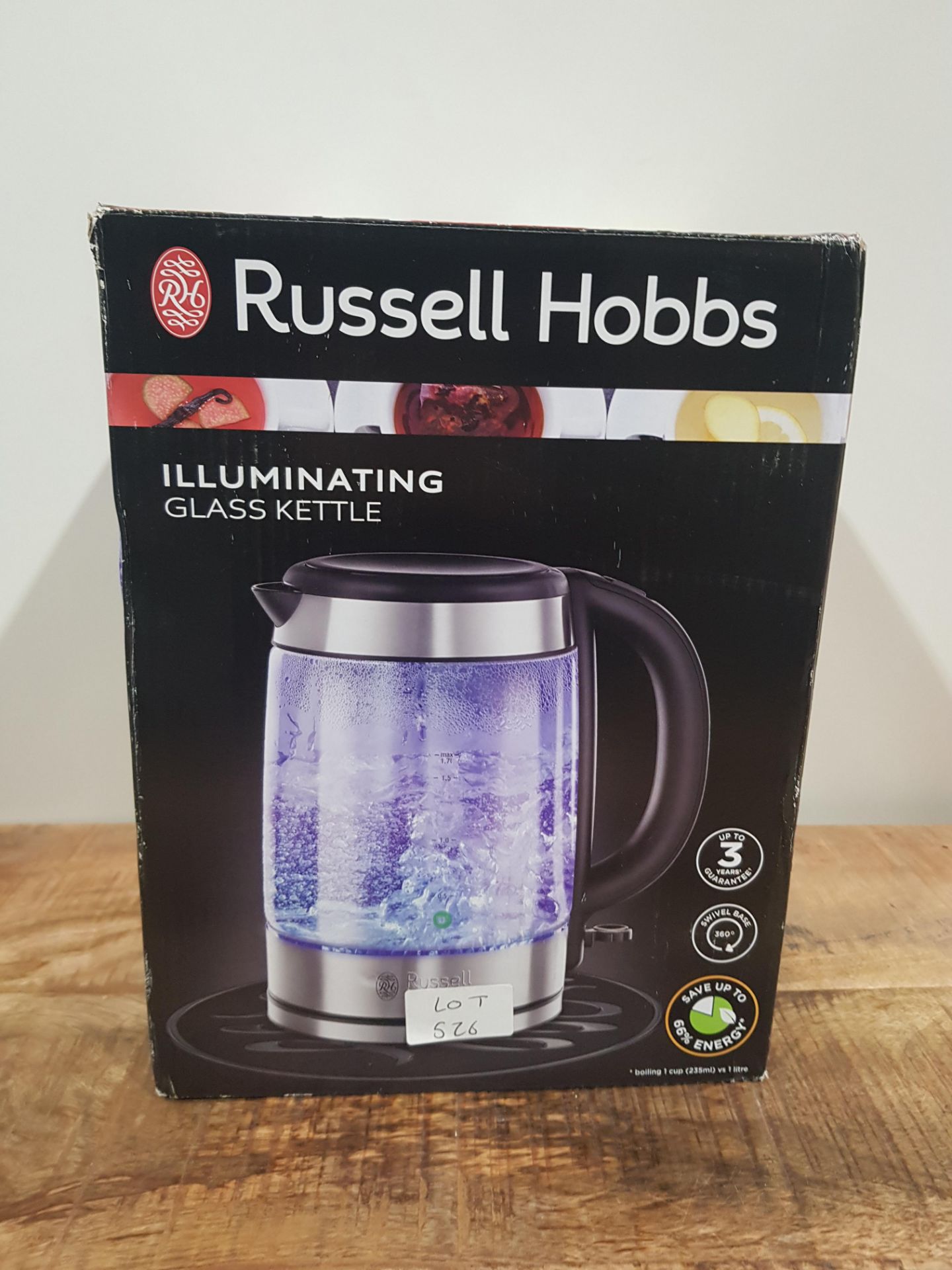 RUSSELL HOBBS ILLUMINATING GLASS KETTLE RRP £44.99Condition ReportAppraisal Available on Request-